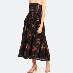 free people baja babe strapless midi dress